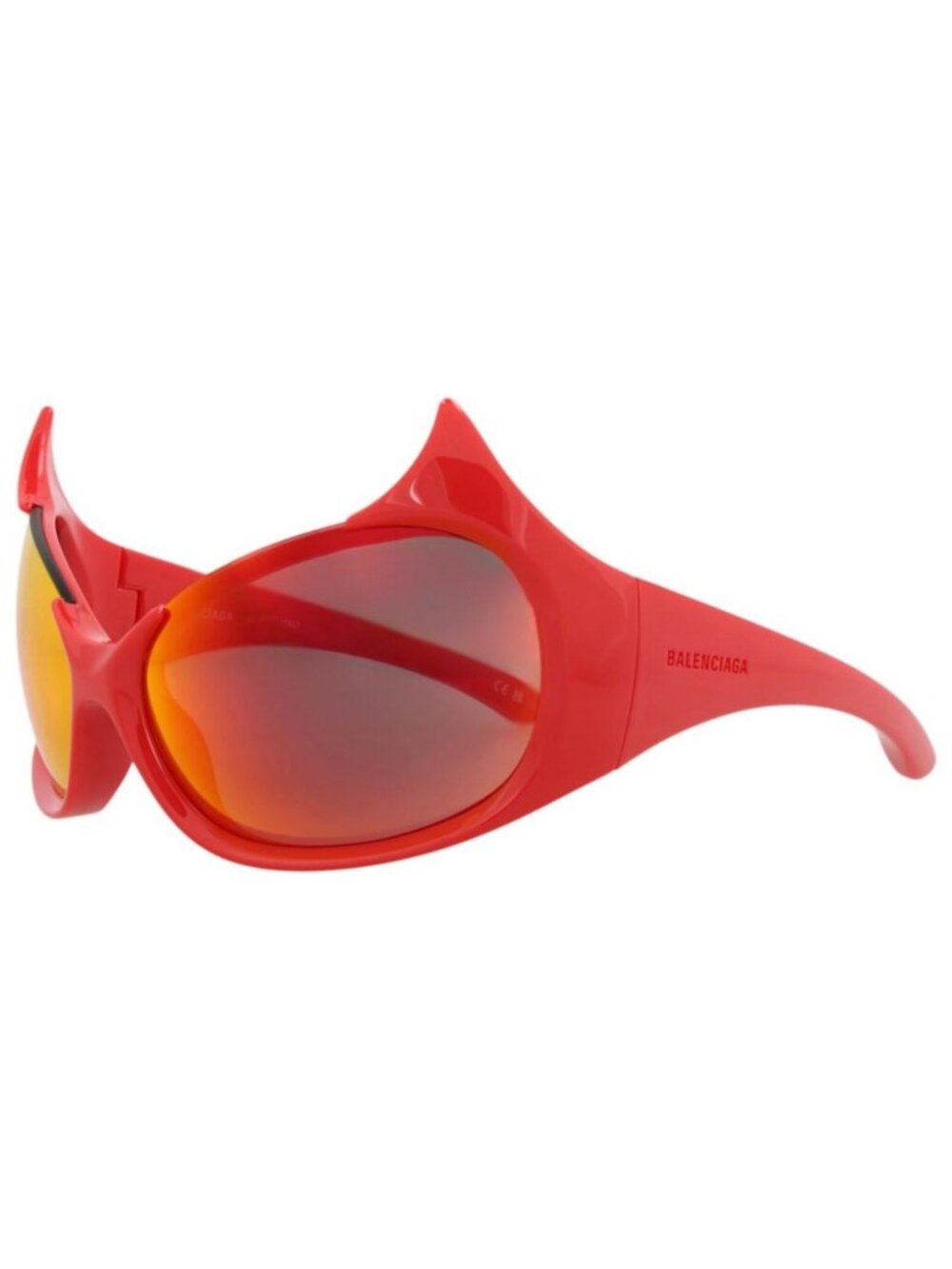New Balenciaga Womens Shield/Wrap Red Red Red Fashion Designer Sunglasses